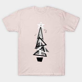 Mid-Century Geometric Christmas Tree T-Shirt